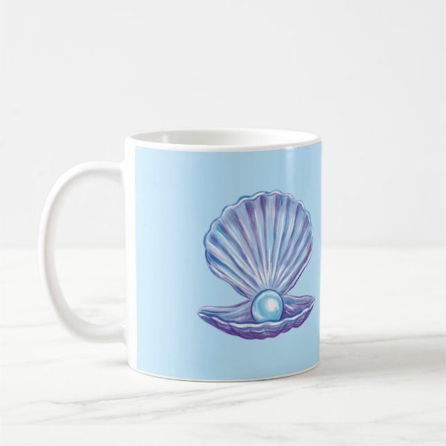 Caneca De Café Pérola do oceano (azul) (Esquerda)