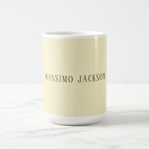 Caneca De Café Pérola dourada personalizada minimalista com nome 