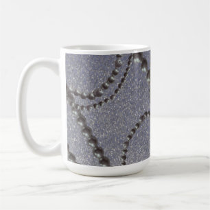 Caneca de Café Pérolas com Brilho Metálico Azul