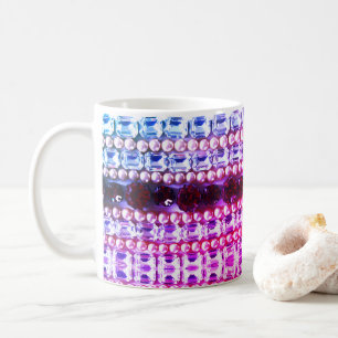 Caneca De Café Pérolas de rocha azul-rosa Elegante