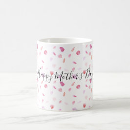 Caneca De Café Pérolas de Rosa de Pêssego Cor-de-Água Rosa