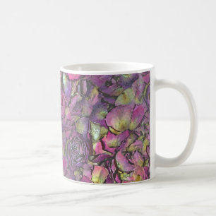 Caneca De Café Pérolas Rosa Rosa Rosa Rosa lavanda Aquarela