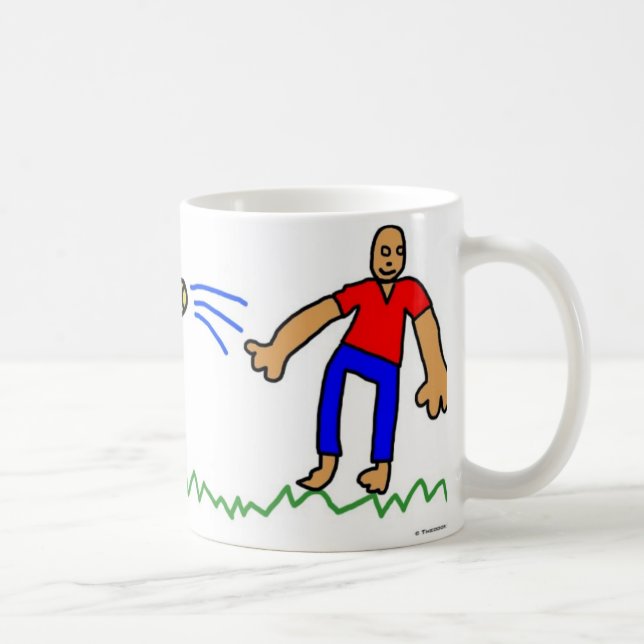 Caneca De Café Perro sigue la trayectoria de una pelota (Direita)
