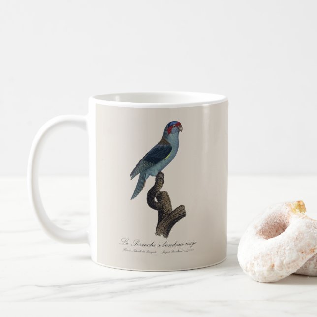 Caneca De Café Perruche a bandeau rouge / Musk Lorikeet (Com Donut)