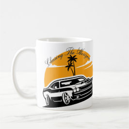 Caneca De Café Perseguição do Horizon Vintage Muscle Car Sunset