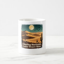 Caneca De Café Perseguindo Horizonte Sob O Céu Deserto