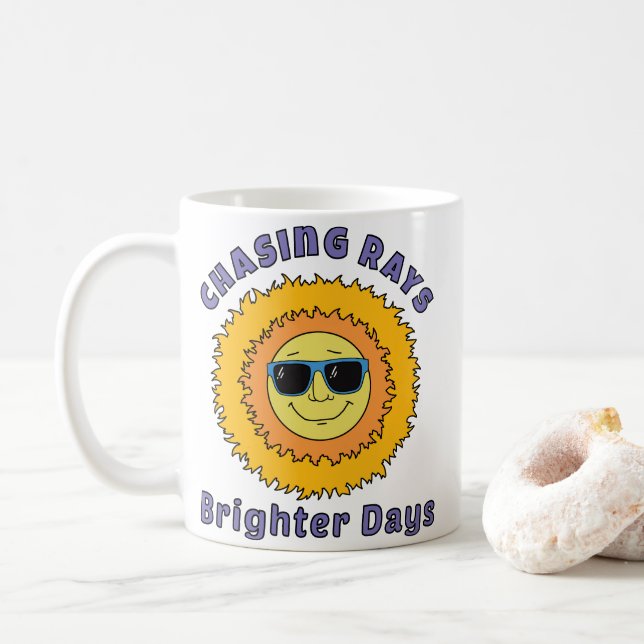 Caneca De Café Perseguindo Raios (Com Donut)