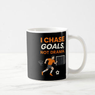 Caneca De Café Perseguir Metas Não Drama Fã de Futebol Gráfico