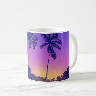 Caneca De Café Persiga o Sol – Vibração do Pôr do Sol da Palmeira