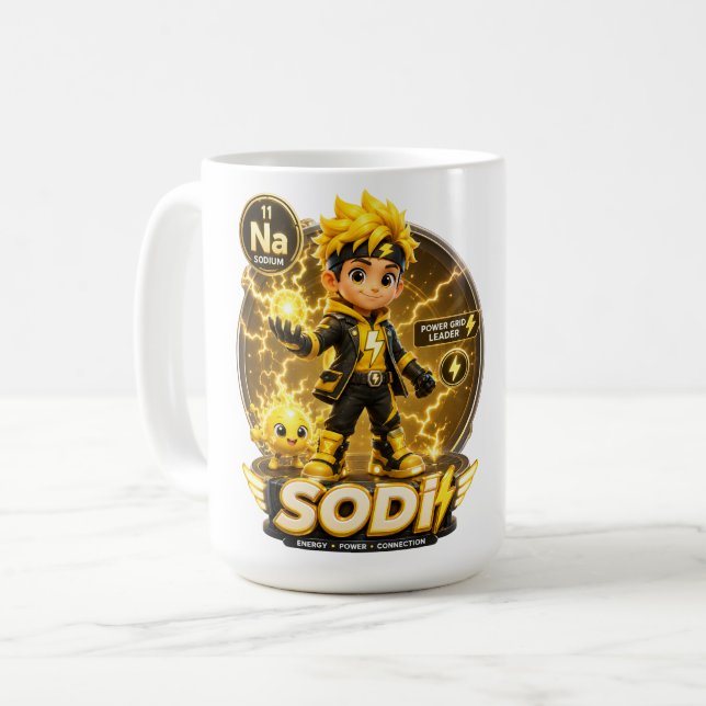 Caneca De Café Personagem ATOMIVRA Sódio (Frente Esquerda)