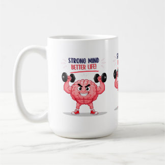 Caneca De Café Personagem Cerebral Divertido de Academia Citação