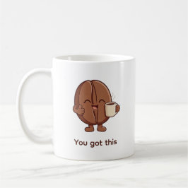 Caneca De Café Personagem Confiante do Grão de Café