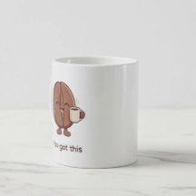 Personagem Confiante do Grão de Café