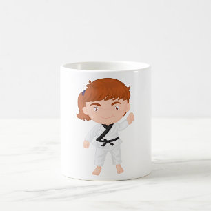 Caneca De Café Personagem de Artes Marciais Karate Girl Kids