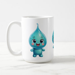 Caneca De Café Personagem de desenho animado de Gotas de Água Ado