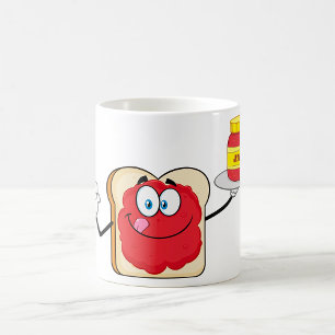 Caneca De Café Personagem de Desenho Animado de Torrada com Gelei