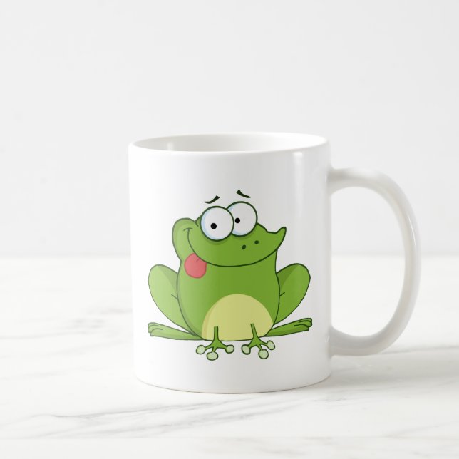 Caneca De Café Personagem de desenho animado do sapo que pendura (Direita)