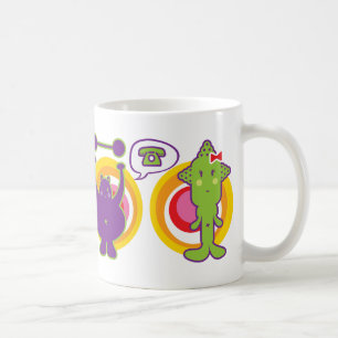 Caneca De Café Personagem de desenho animado Purple & Miss Green