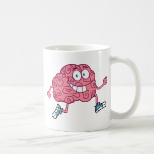 Caneca De Café Personagem de desenho animado Running do cérebro