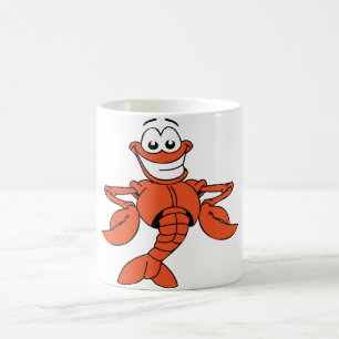 Caneca De Café Personagem de Lagosta de Desenho Animado Sorrident