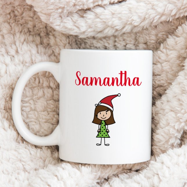 Caneca De Café personagem de miúdos de natal personalizado (Criador carregado)