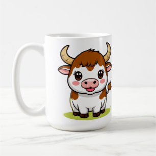 Caneca De Café Personagem de Touro de Desenho Animado Fofo com Ex