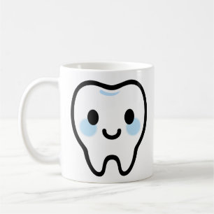 Caneca De Café Personagem do Dente Sorridente – Ilustração Fofa e