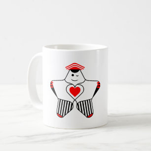 Caneca De Café Personagem Estrela Divertida Com Coração