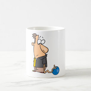 Caneca De Café Personagem Sad Bowler Engraçado com Bola de bolich