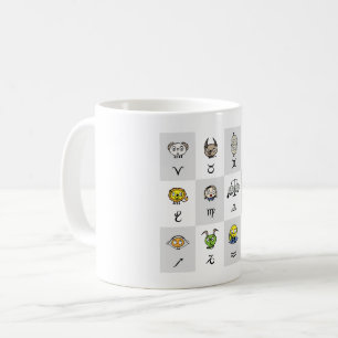 Caneca De Café Personagens Astrológicos do Zodíaco Divertidos