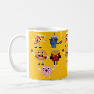 Caneca De Café Personagens de Comida