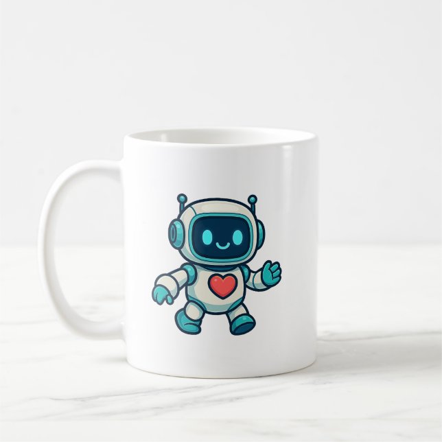 Caneca De Café Personagens de IA e Robô (Esquerda)