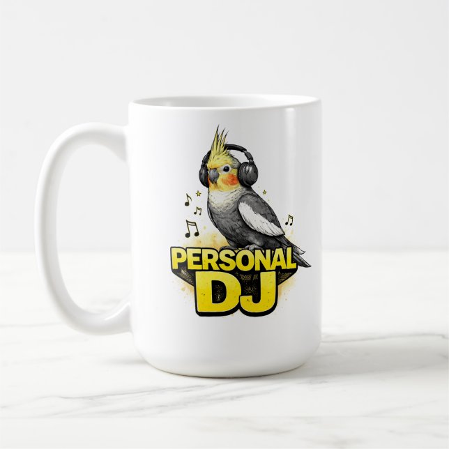 Caneca De Café Personal DJ Cockatiel (Esquerda)