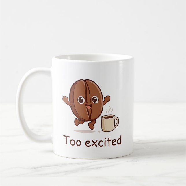 Caneca De Café Personalisado Muito Animado Fofinho Caracter do Gr (Esquerda)
