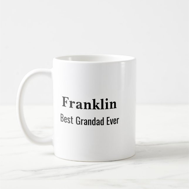 Caneca De Café Personalised Best Grandad Ever Monogrammed  (Esquerda)