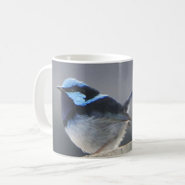 Caneca De Café Personalised Cute Superb Fairywren Coffee Mug (Frente Esquerda)