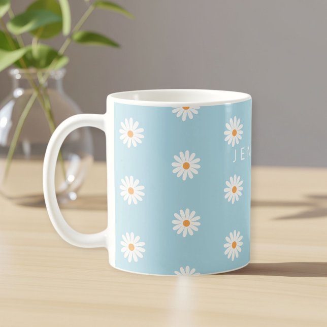 Caneca De Café Personalised Daisy Mug, Flower Name Gift, Daisy  (Criador carregado)