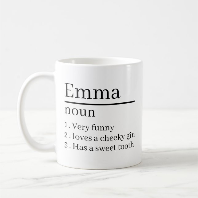 Caneca De Café Personalised Name Definition Gifts Ideas Presents  (Esquerda)
