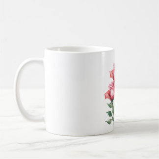 Caneca De Café Personalised  Pink Rose Floral Classic Mug 