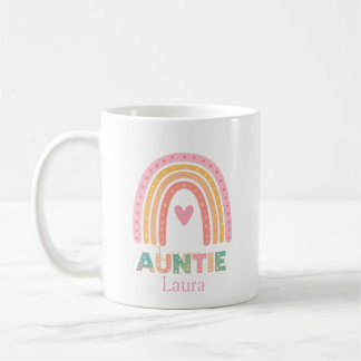 Caneca De Café Personalised Rainbow Mug Gift for Auntie Best mug