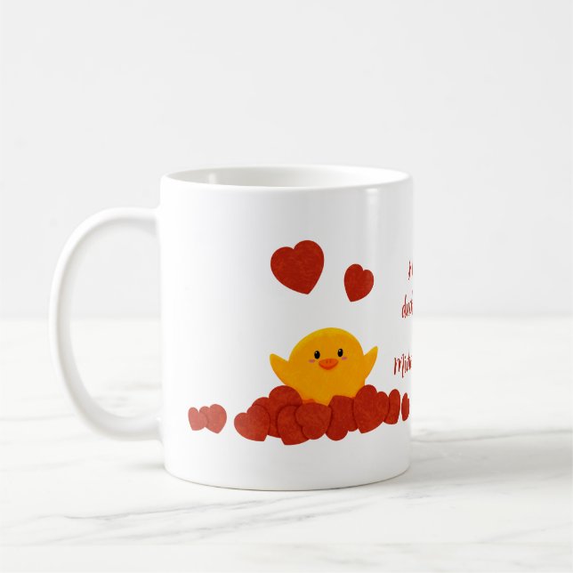 Caneca De Café Personalisierbares Entchen zum Valentinstag (Esquerda)