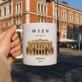Caneca De Café Personalisierte Wien Börse Tasse | Name & Jahr