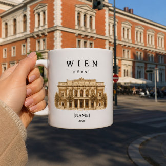 Caneca De Café Personalisierte Wien Börse Tasse | Name & Jahr