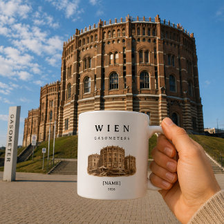 Caneca De Café Personalisierte Wien Gasometer Tasse | Name & Jahr