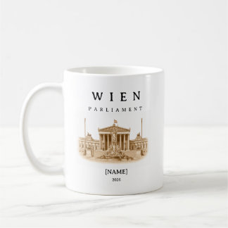 Caneca De Café Personalisierte Wien Parlament Tasse | Name & Jahr