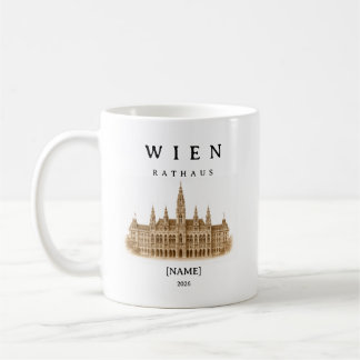 Caneca De Café Personalisierte Wien Rathaus Tasse | Name & Jahr