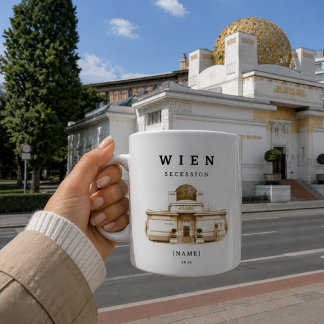 Caneca De Café Personalisierte Wien Secession Tasse | Name & Jahr