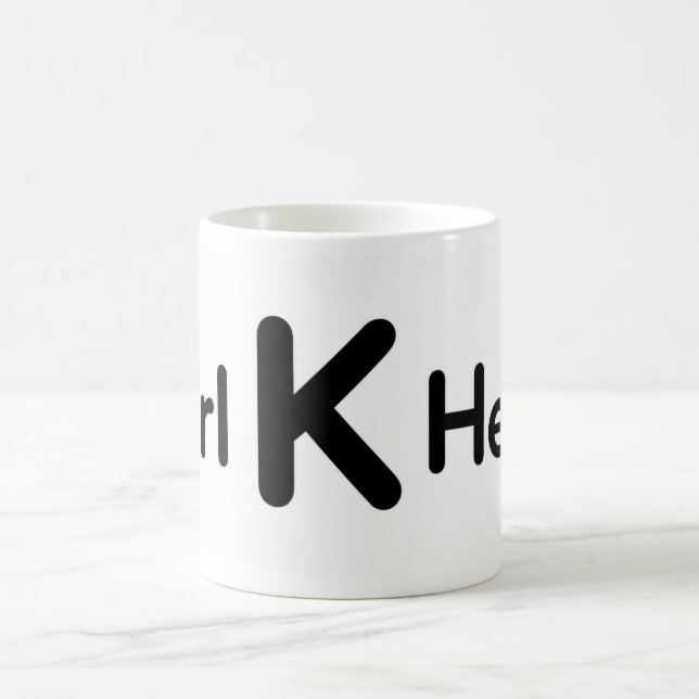 Caneca De Café Personalisiertes Initialen-Design auf weißem Kaffe (Centro)