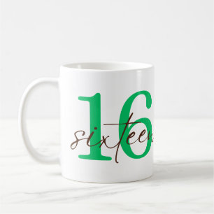 Caneca De Café Personalização de Aniversário de 16 Anos