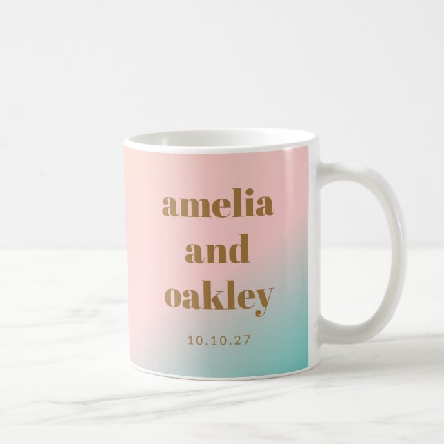 Caneca De Café Personalização de Casamento Exclusivo do Gradiente (Direita)